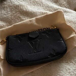 Louis Vuitton Black Leather Clutch